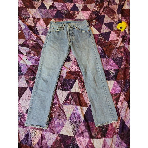 Levis 501 Jeans Men's 29x30 Blue Button Fly Denim Western - Picture 1 of 5